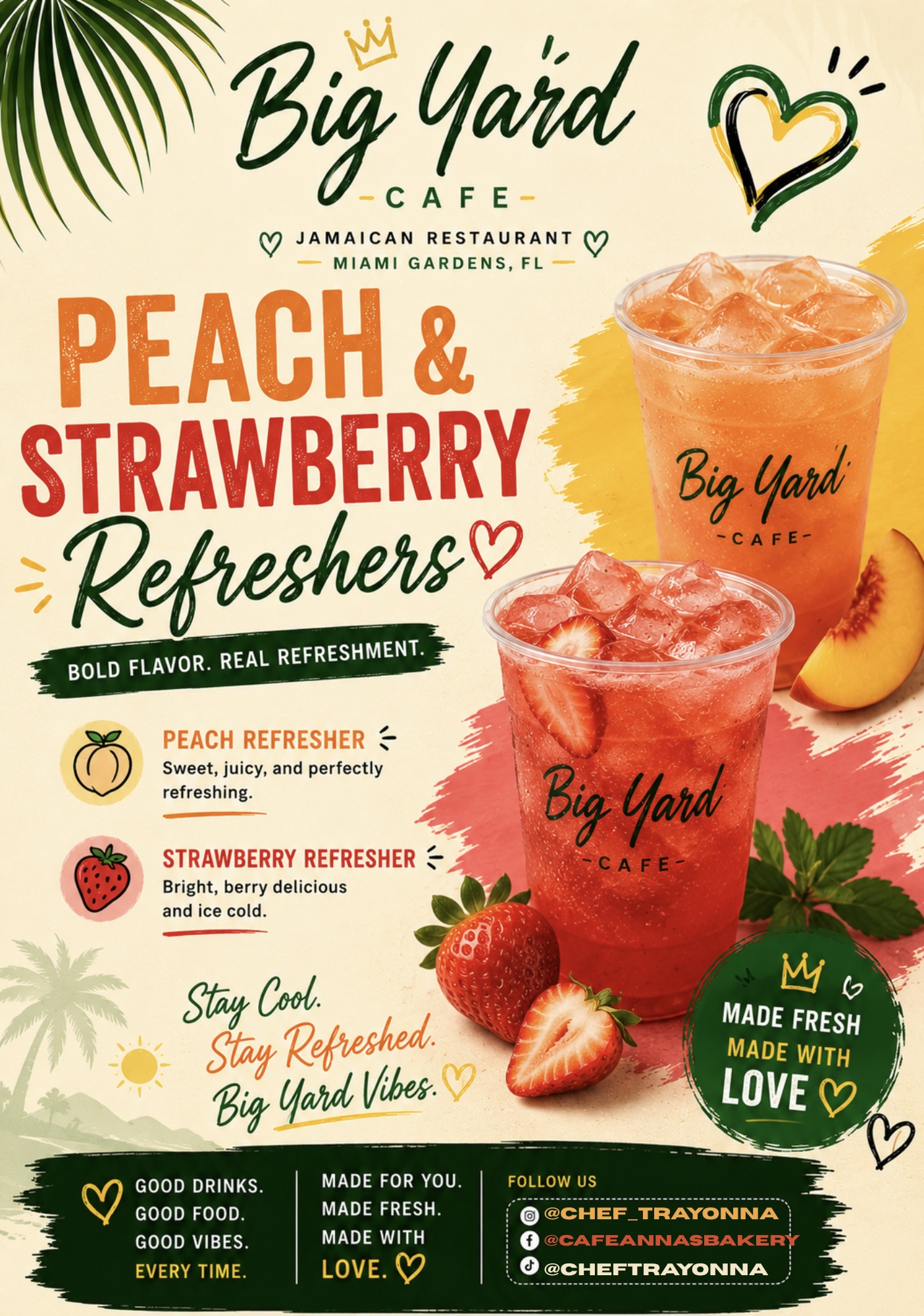Peach and strawberry refreshers
